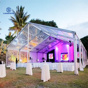  Tienda de boda de fiesta de lujo al aire libre, pagoda transparente de almacén de feria comercial en venta, palmo de 20x30m para eventos