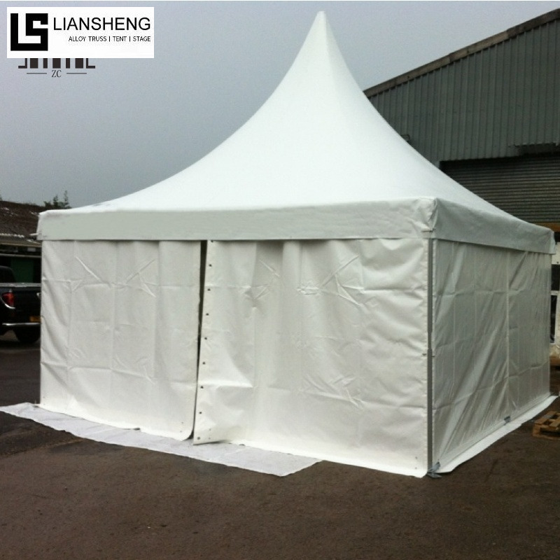 Carpa pagoda con estructura de hierro cuadrada asequible: refugio para eventos resistente y económico