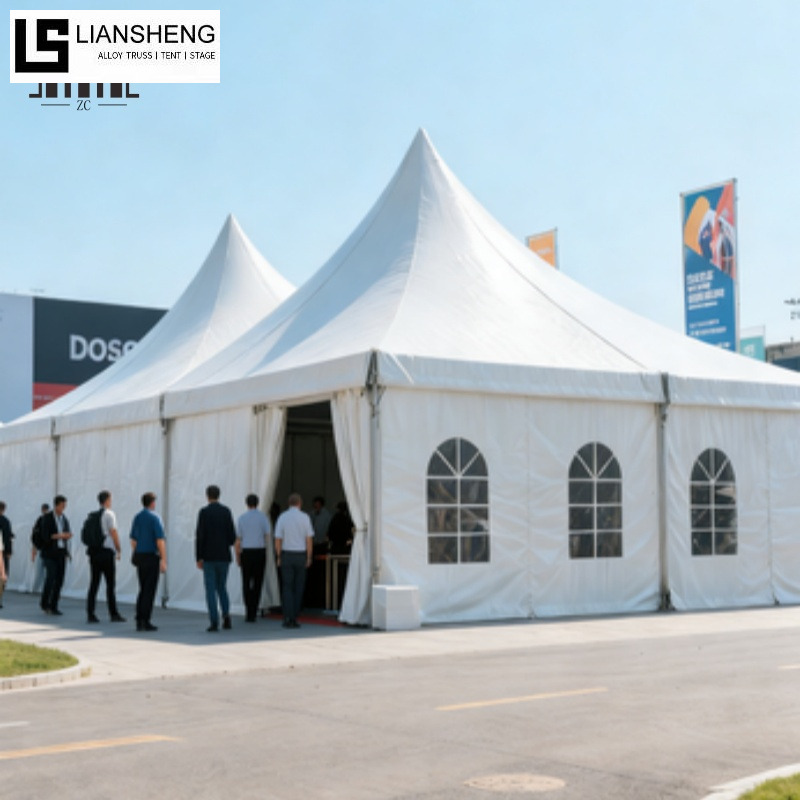 Carpa pagoda con estructura de hierro cuadrada asequible: refugio para eventos resistente y económico