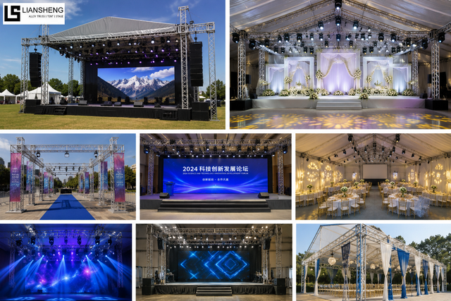 Pequeño armazón de aluminio: compacto, resistente y perfecto para la configuración de eventos profesionales
