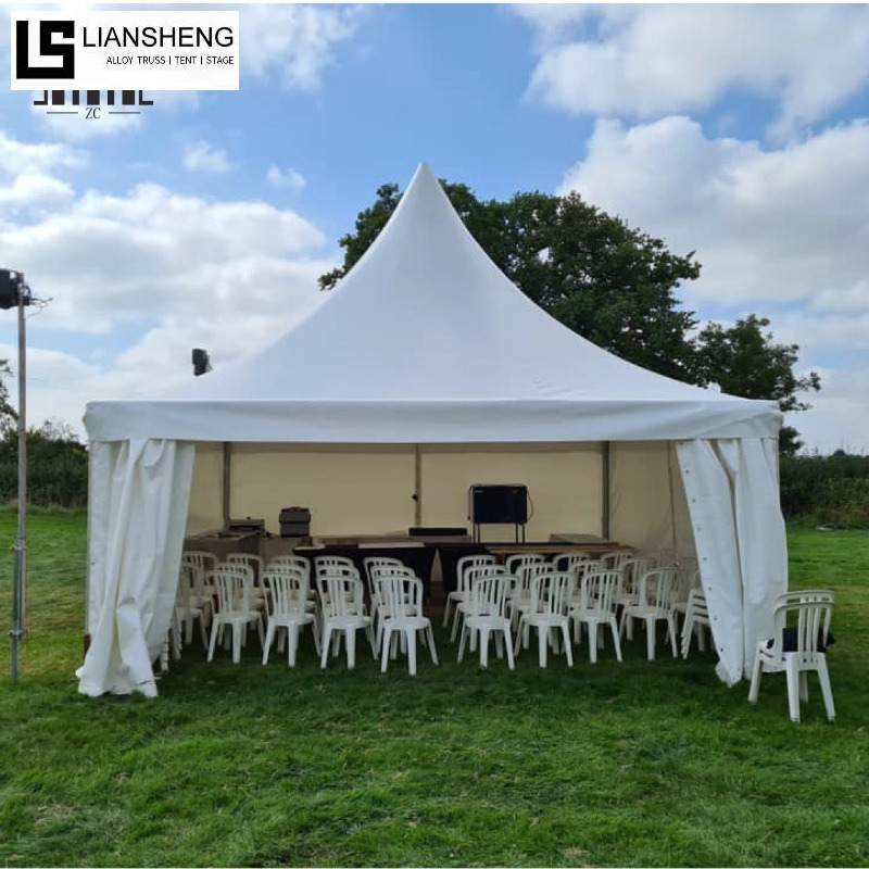 Carpa pagoda con estructura de hierro cuadrada asequible: refugio para eventos resistente y económico