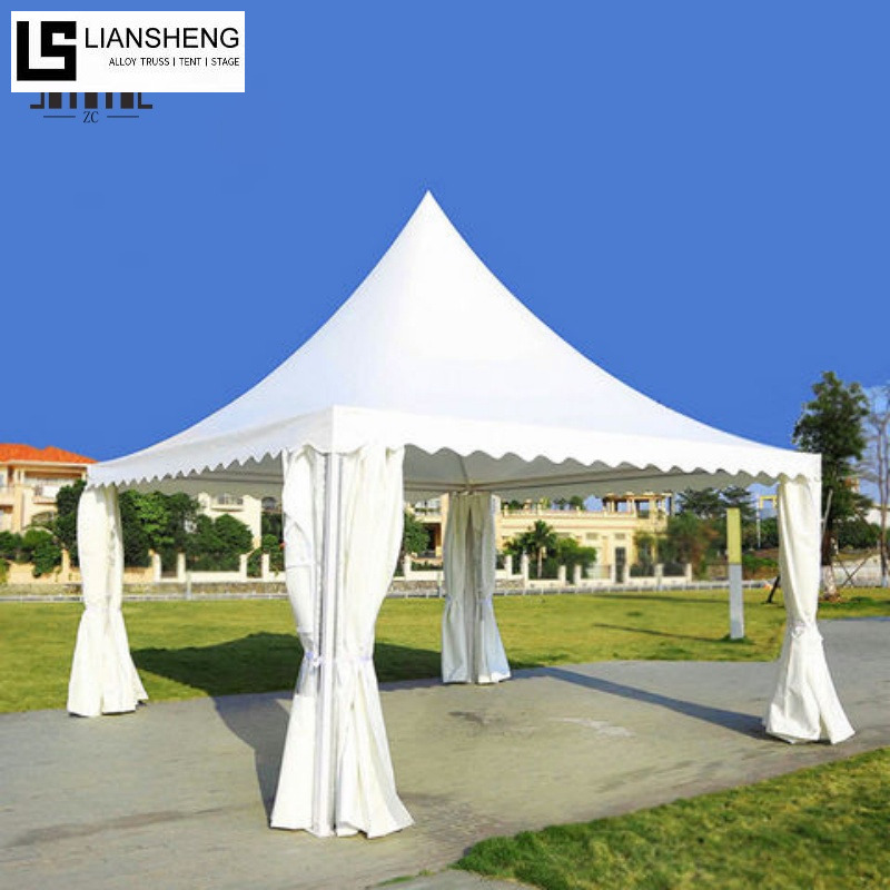 Carpa pagoda con estructura de hierro cuadrada asequible: refugio para eventos resistente y económico