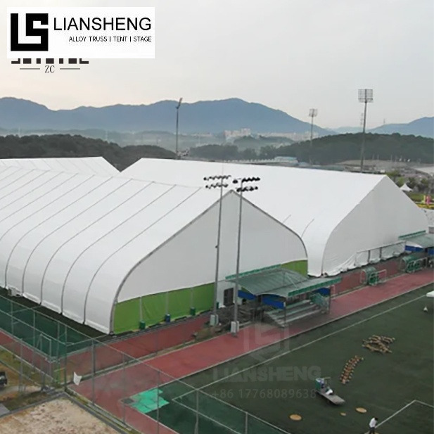 Carpa con forma de melocotón: carpa para eventos con estructura de aluminio y techo curvo para bodas y eventos