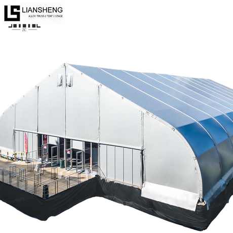 Carpa con forma de melocotón: carpa para eventos con estructura de aluminio y techo curvo para bodas y eventos